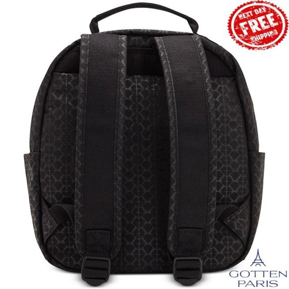 Kipling Seoul Medium Nylon Tablet Zippered Backpack Signature Emb Women's Bag - Picture 4 of 9